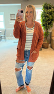 Rust Cable Cardigan