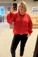 Red Textured Sweater