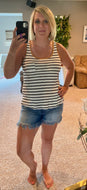 Black and Mustard Striped Tank Top