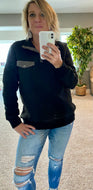 Black/Charcoal Quilted Pullover