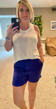 Load image into Gallery viewer, Royal blue linen shorts
