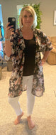 Black Floral Kimono