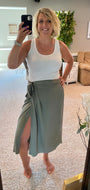 Olive Wrap Skirt