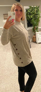 Sand Side Button Sweater