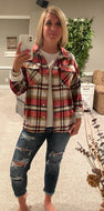 Red and Brown Plaid Shacket