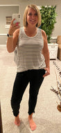 Ivory Striped Layering Tank