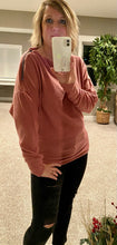 Load image into Gallery viewer, Mauve Shoulder Zipper Sweater
