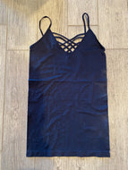 Navy Criss Cross Spandex Layering Tank