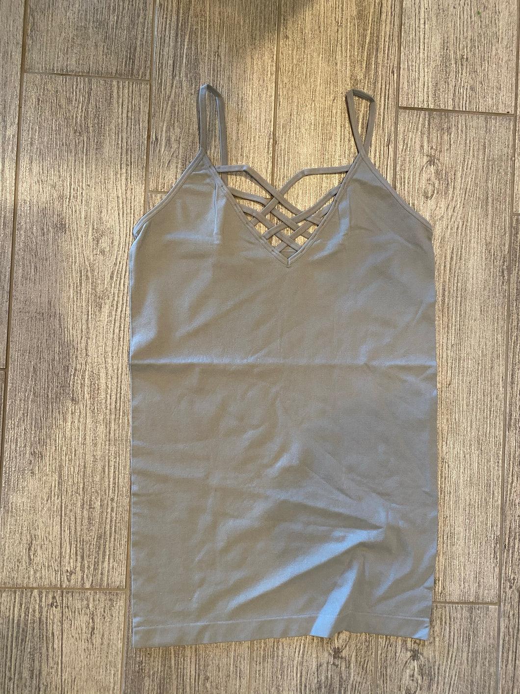 Light Gray Spandex Criss Cross Layering Tanks