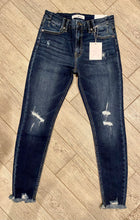 Load image into Gallery viewer, Kan Can Dark Distressed Skinny Jeans
