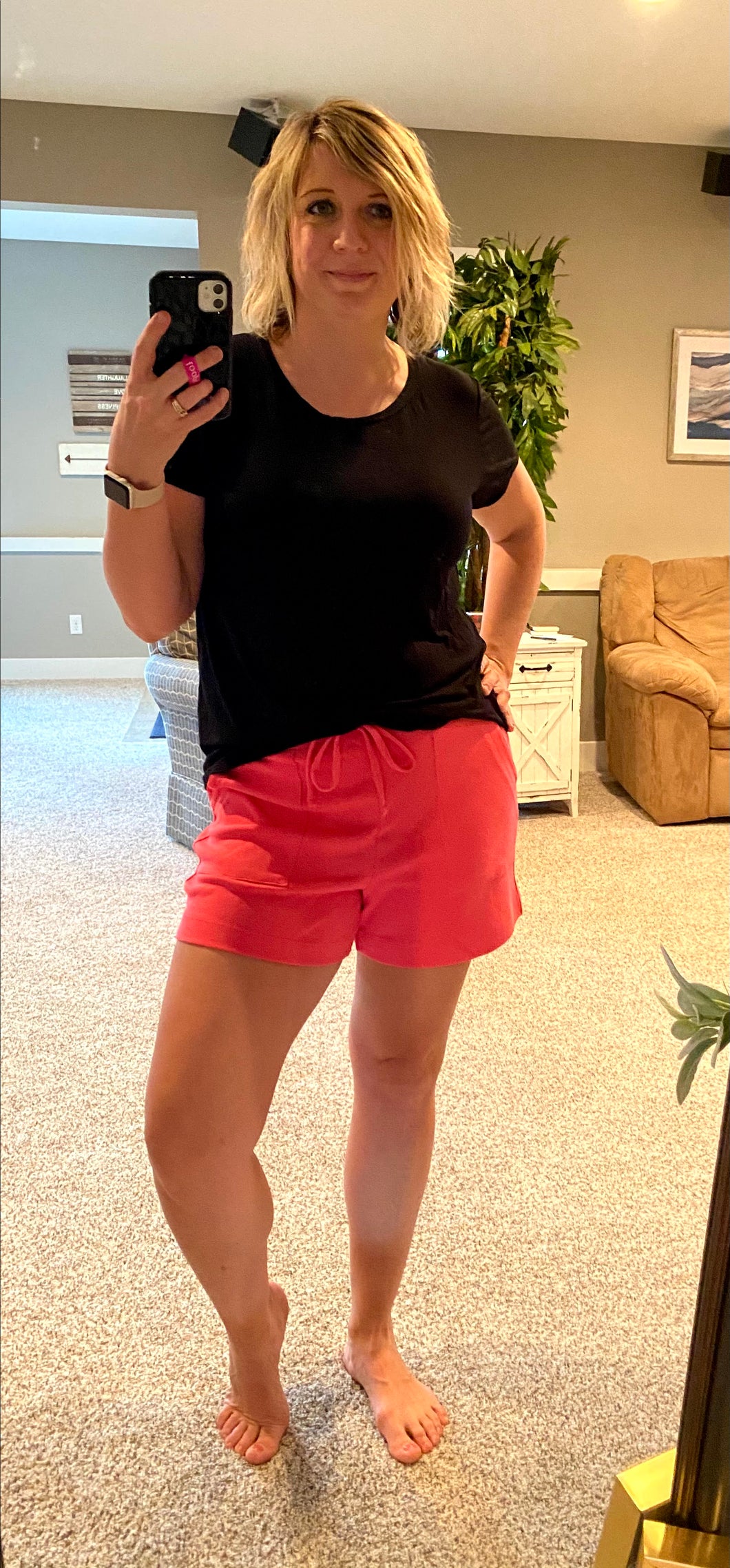 Pink Cotton Shorts