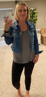 Denim Non Distressed Crop Jacket