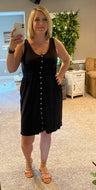 Black Button Tank Dress