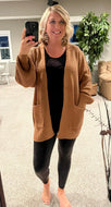 Camel Waffle Cardigan