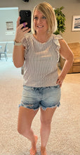 Load image into Gallery viewer, Striped Ruffle Sleeve Tank Tops
