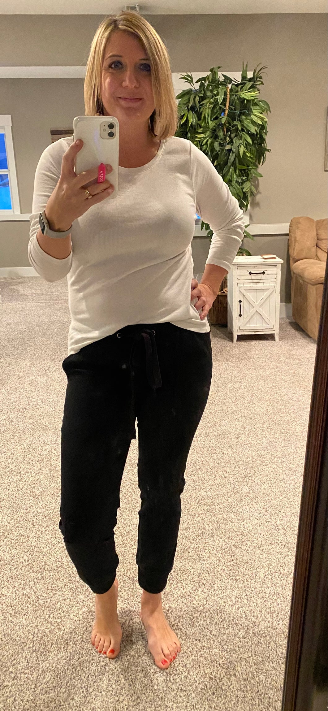 Black Distressed Joggers