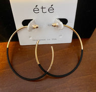 Black and Gold Hoop Esrrings
