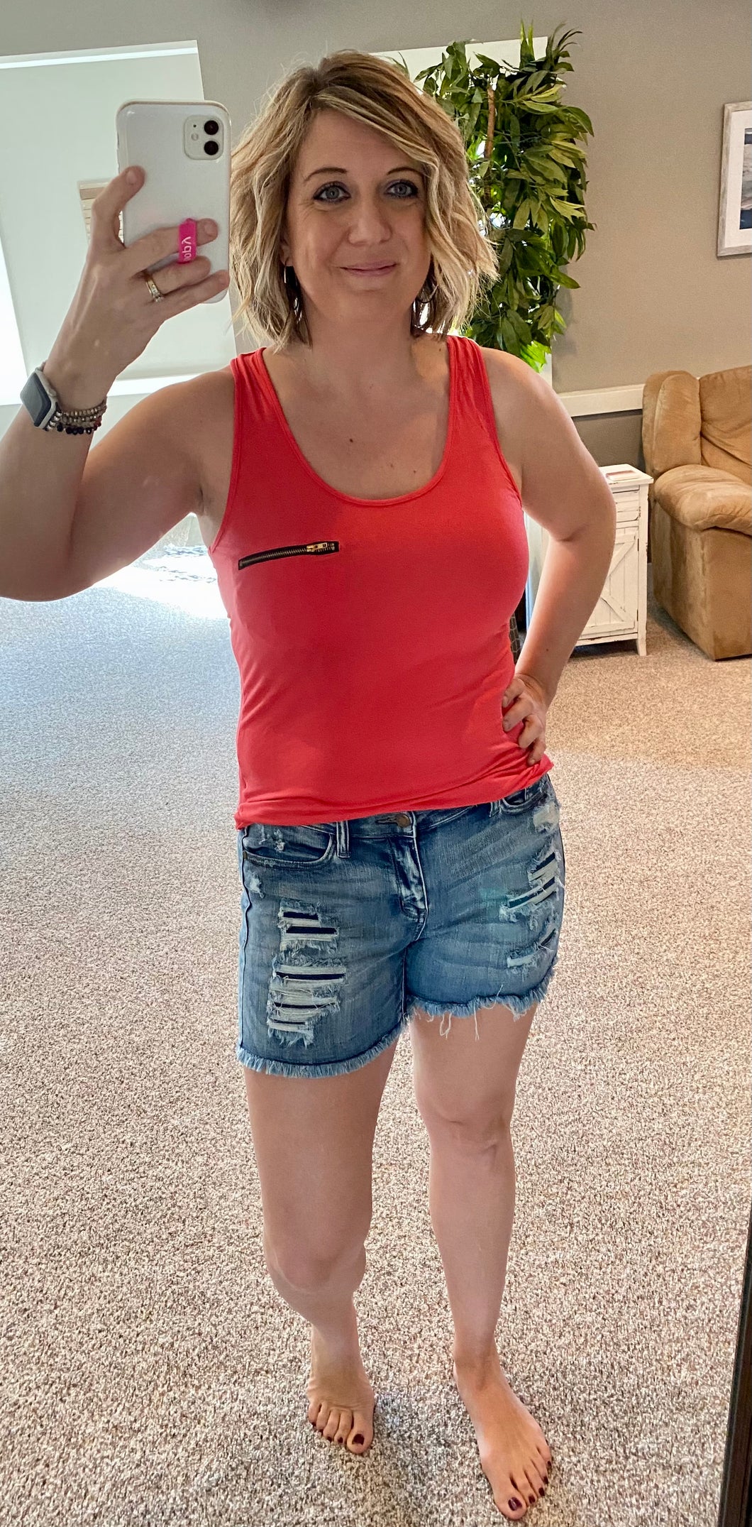 Basic Zipper Tank Top