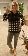 Black Buffalo Plaid Fleece Hoodie